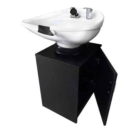 White Ceramic Beauty Salon Backwash Shampoo Bowl Salon Sink with Shampoo Cabinet TLC-W07TC