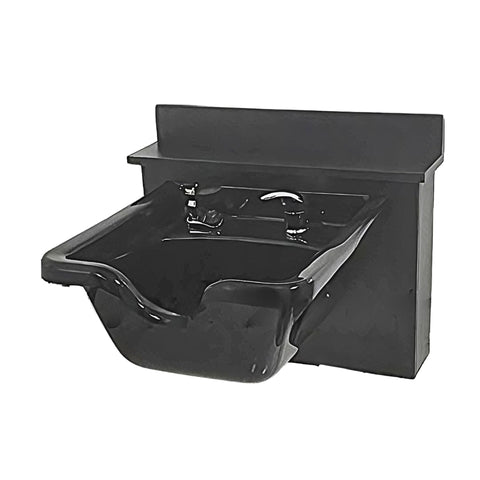 Black Square Mounted ABS Plastic Shampoo Bowl Sink Black Cabinet TLC-B11-BC16