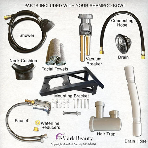 Square White Ceramic Wall Mounted Beauty Salon Shampoo Bowl - Modern Clean Salon Sink