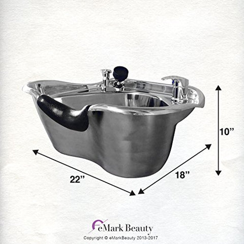 Round Polished Stainless Steel Shampoo Bowl - Mirror Finish Professional Salon Sink