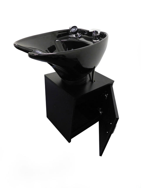 Ceramic Salon Shampoo Bowl Extra Deep and Wide Titling Sink with Cabinet TLC-B35-TC