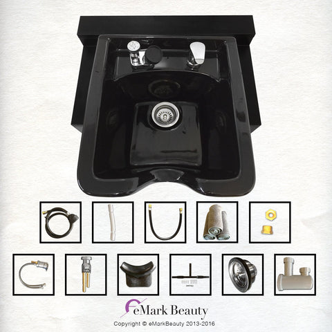 Salon Sink Cabinet to Use with a Chair, Salon and Barber Equipment, Sink and Cabinet Set with Easy Maneuverability - TLC-B11-FC eMark Beauty