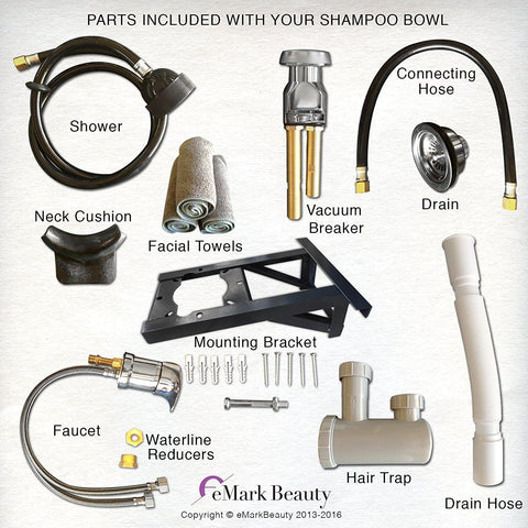 White Square Ceramic Wall Mounted Shampoo Bowl - Modern Clean Salon Sink