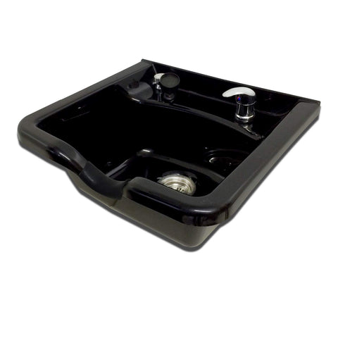 Extra Wide Black ABS Plastic Shampoo Bowl - Professional Salon and Spa Hair Sink