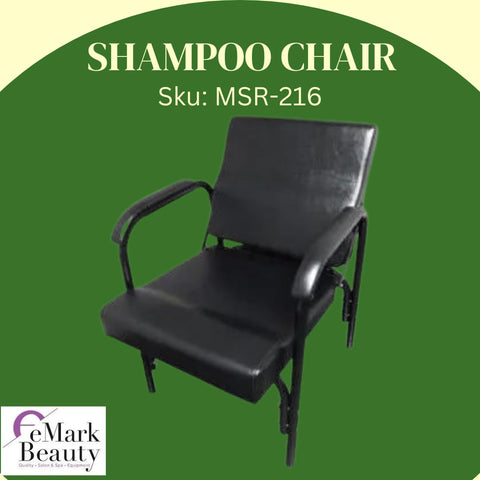 Auto-Reclining Shampoo Chair for Beauty Salon or Barber with Ultra Mid-Back Lumbar Support with Extended Cushion Armrests TLC-216- eMark Beauty