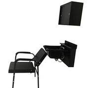 Square Plastic Shampoo Bowl w/Floor Cabinet, Shampoo Chair, Towel Cabinet MSR-B11-BC16-216A-TC