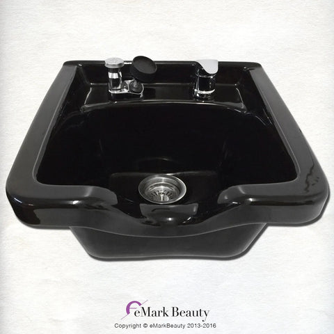 Square Black ABS Plastic Shampoo Bowl for Salons and Barbershops - Modern Professional Sink