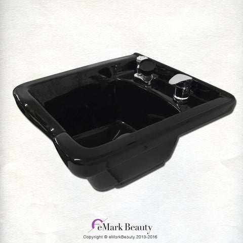 Square Black ABS Plastic Shampoo Bowl for Salons and Barbershops - Modern Professional Sink
