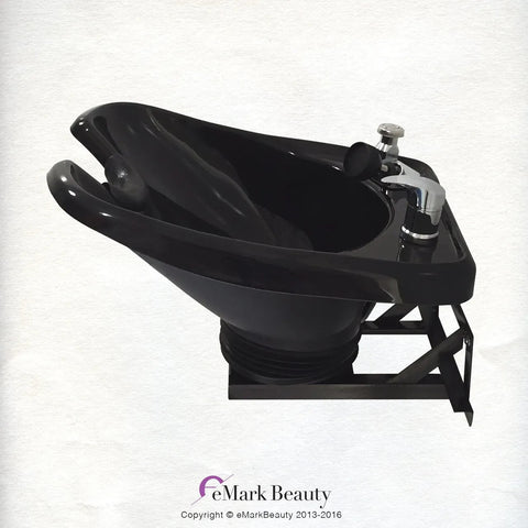 Black ABS Plastic Tilting Shampoo Bowl Wall Mounting - Ergonomic Professional Sink