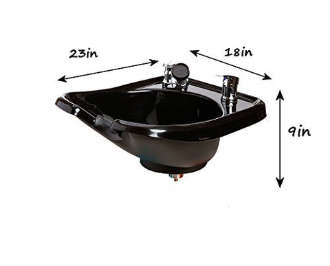 ABS Plastic Tilting Shampoo Bowl on Cabinet with Auto-Reclining Chair - Ergonomic Salon Station Package