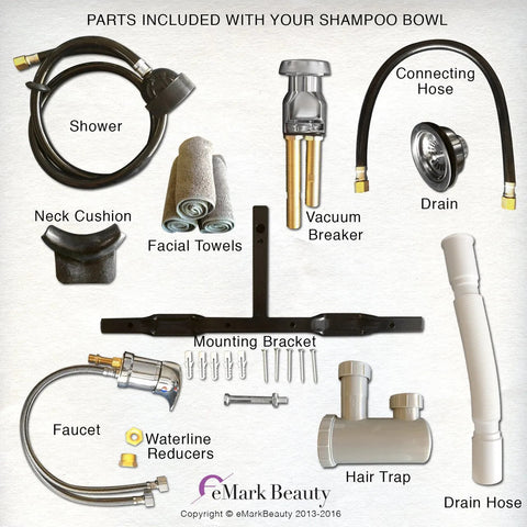 Wall mounted Backwash Shampoo ABS Plastic Bowl Salon Spa Equipment -Sku: B13W