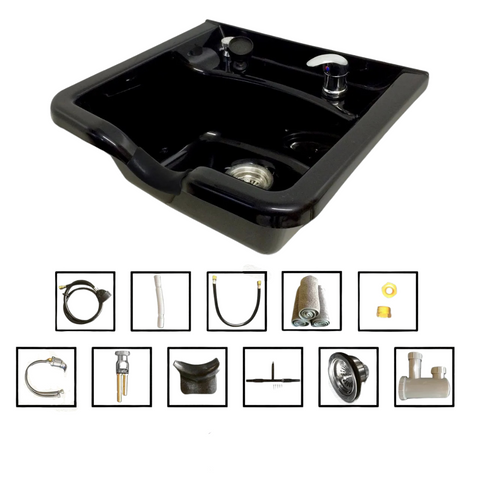 Extra Wide Square ABS Plastic Shampoo Bowl -Sku: B22Wall