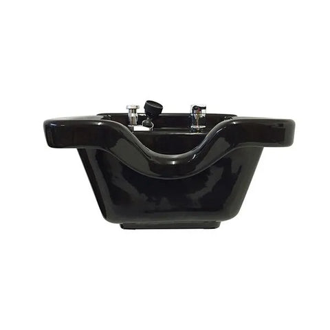 Black Square CERAMIC Beauty Salon Shampoo Bowl and Floor Cabinet w/ Storage MSR-B41-B41C