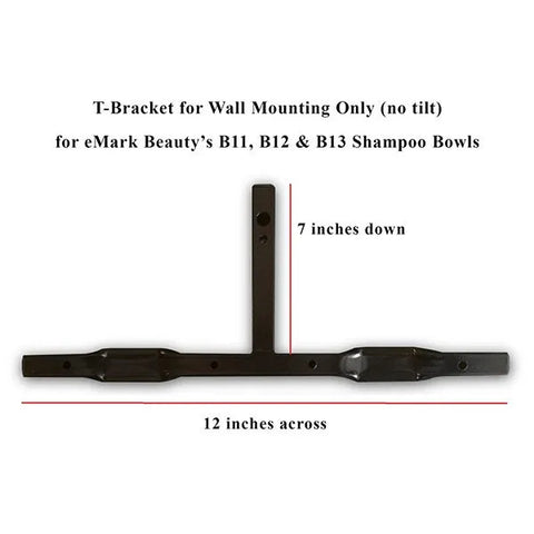T Mount Bracket for eMark Beauty Wall Mount Shampoo Bowls for TLC-11,12, and 13