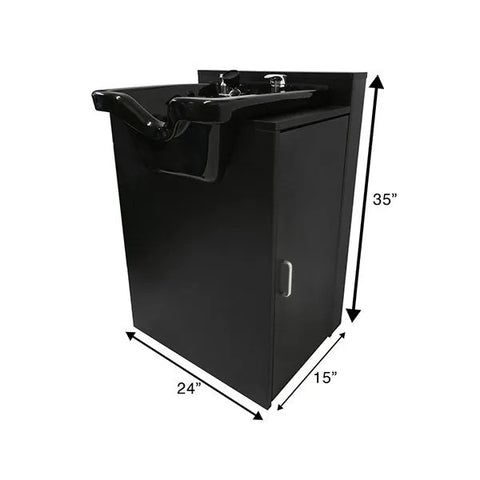 ABS Plastic Shampoo Bowl with Floor Cabinet, Towel Warmer & Auto-Reclining Chair - Complete Salon Package