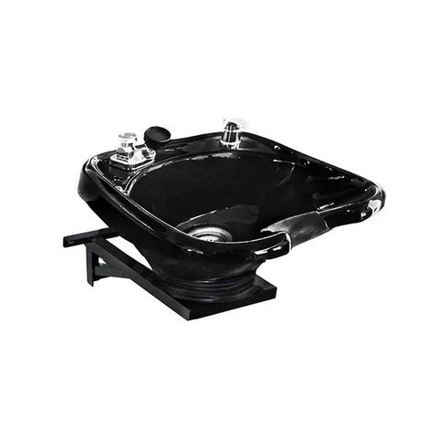 Black Ceramic Tilting Shampoo Bowl Wall Mounted - Luxury Ergonomic Beauty Salon Equipment