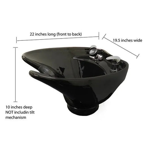 Professional Ceramic Shampoo Bowl Station with Wall-Mount Tilting Bowl & Auto-Reclining Chair - Complete Salon Backwash Unit