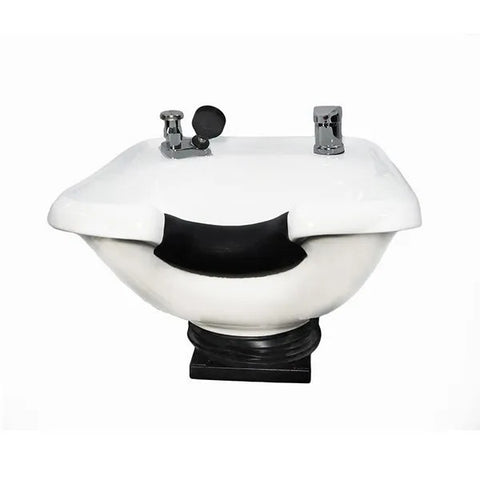 White Ceramic Tilting Shampoo Bowl Wall Mounted - Professional Ergonomic Beauty Salon Equipment