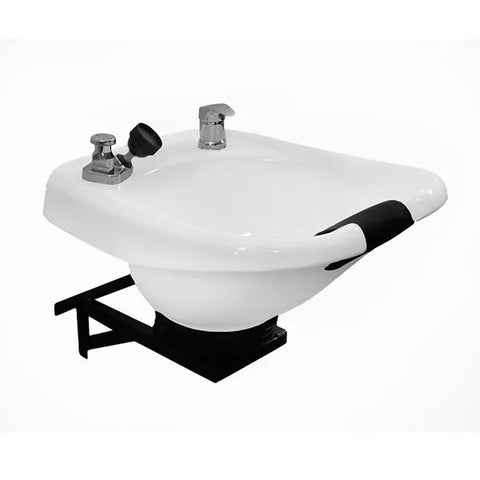 White Ceramic Tilting Shampoo Bowl Wall Mounted - Professional Ergonomic Beauty Salon Equipment