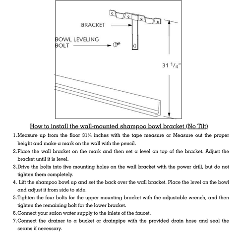 TLC-B12 Black ABS Plastic Hair Washing Stations with Faucet, Neck Rest, Spray Hose, Drain & Mounting Kit