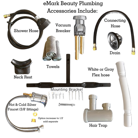 Polished Stainless Steel Shampoo Bowl with Backsplash, Cabinet & Large Counter Top - Premium Salon Station