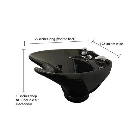 Luxury Black Ceramic Tilting Shampoo Bowl on Cabinet with Auto-Reclining Chair - Premium Salon Station