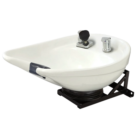 White Ceramic Tilting Shampoo Bowl Wall Mounted - Professional Ergonomic Salon Sink