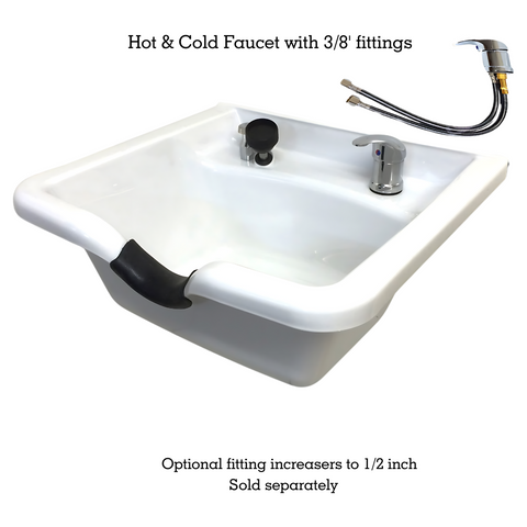 Extra Wide Square ABS Plastic Shampoo Bowl -Sku: W22Wall