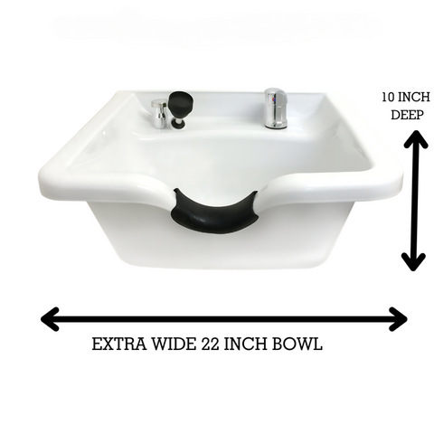 Extra Wide Square ABS Plastic Shampoo Bowl -Sku: W22Wall