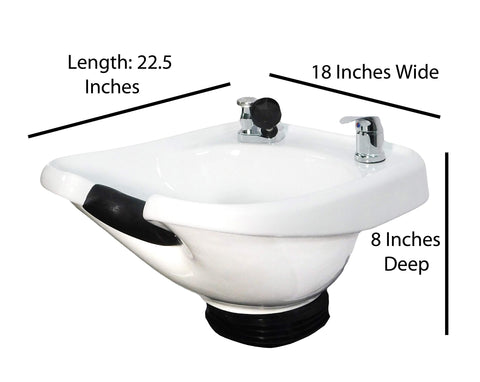White Ceramic Tilting Shampoo Bowl Wall Mounted - Professional Ergonomic Salon Sink