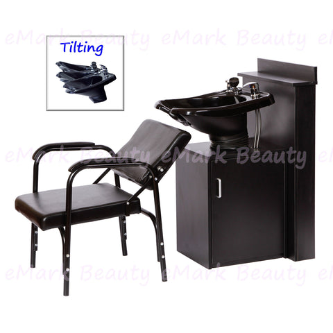 Beauty Salon Backwash Shampoo Bowl Salon Sink with Shampoo Cabinet TLC-13C-T-BC38-216