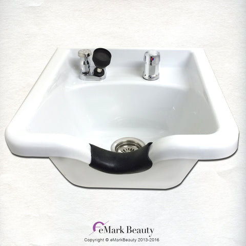 White ABS Plastic Shampoo Bowl - Professional Salon and Spa Hair Sink