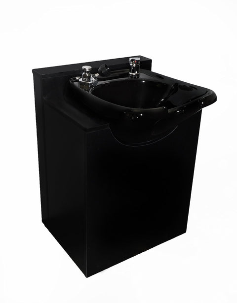 Black Streamline Ceramic Beauty Salon Shampoo Bowl w/Floor Cabinet TLC-B33FC
