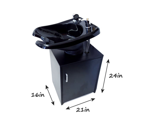 Beauty Salon Backwash Shampoo Bowl Salon Sink with Shampoo Cabinet TLC-13C-T-BC38-216