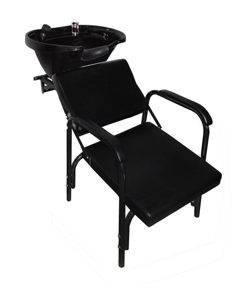 Extra Large Salon Backwash Tilting Shampoo Bowl Wall Mounted with Easy Reclining Chair - Oversized Salon Station