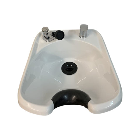 White Wall-Mounted,ABS Plastic, Tilting Shampoo Bowl, TLC-W13-WT