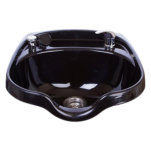 Extra Wide Black ABS Plastic Shampoo Bowl - 22 Inch Professional Salon Sink