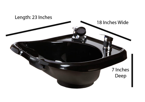 eMarkBeauty Beauty Salon Shampoo Bowl ABS Plastic with Storage Cabinet and Shampoo Chair TLC-B13-BC42-216