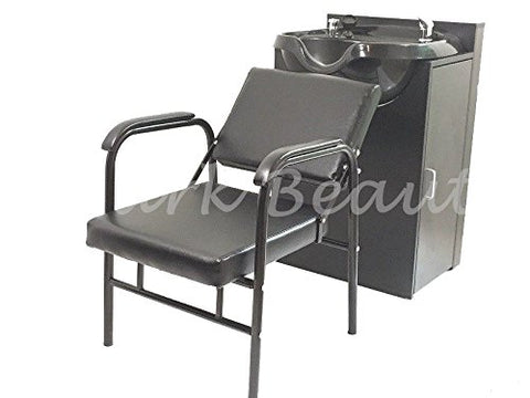 Round ABS Plastic Shampoo Bowl with Cabinet & Auto-Reclining Chair - Classic Salon Station Package