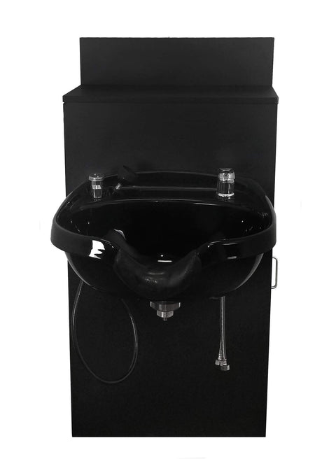 Beauty Salon ABS Round Plastic Shampoo Bowl Mounted on Storage Cabinet TLC-B12-BC42