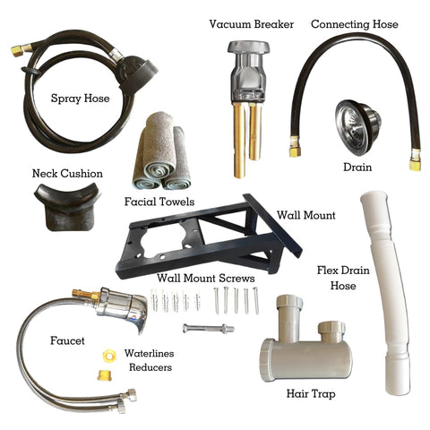 Extra Deep and Wide White Ceramic Tilting Wall Mounted Shampoo Bowl - Oversized Luxury Salon Sink