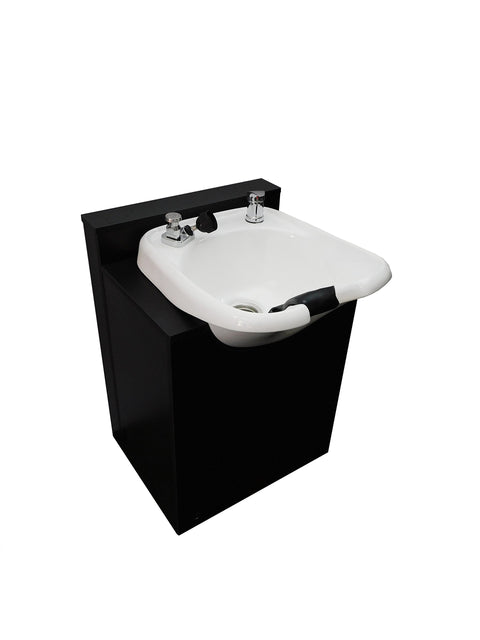 White CERAMIC Streamline Beauty salon shampoo bowl & Floor Cabinet w/Storage TLC-W33FC