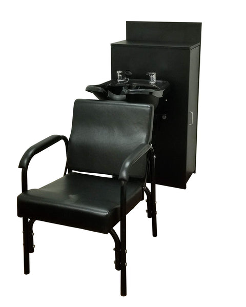 eMarkBeauty Beauty Salon Shampoo Bowl ABS Plastic with Storage Cabinet and Shampoo Chair TLC-B13-BC42-216