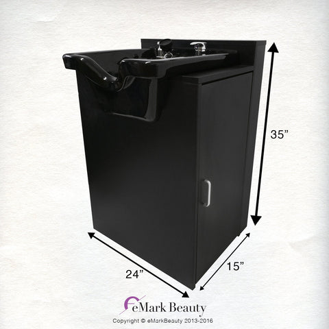 Salon Sink Cabinet to Use with a Chair, Salon and Barber Equipment, Sink and Cabinet Set with Easy Maneuverability - TLC-B11-FC eMark Beauty