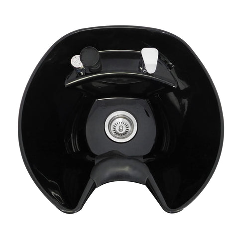 Black ABS Plastic Adjustable Tilting Shampoo Bowl Wall Mounted - Ergonomic Salon Sink