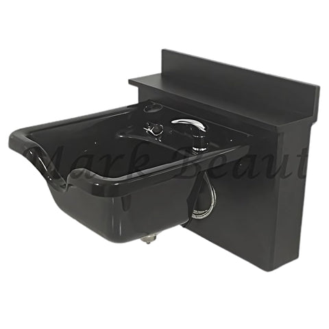 Black Square Mounted ABS Plastic Shampoo Bowl Sink Black Cabinet TLC-B11-BC16