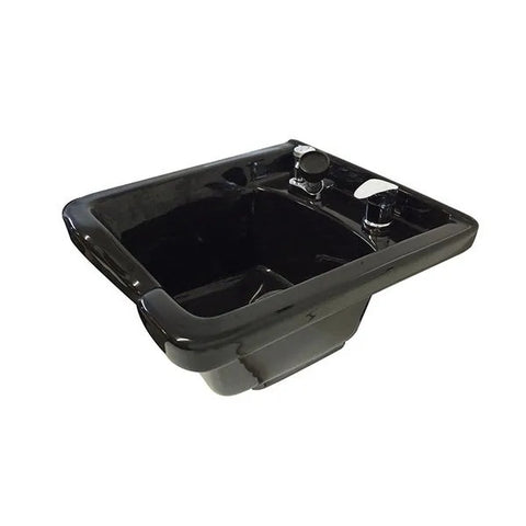 Square Black Ceramic Wall Mounted Shampoo Bowl - Modern Luxury Beauty Salon Sink